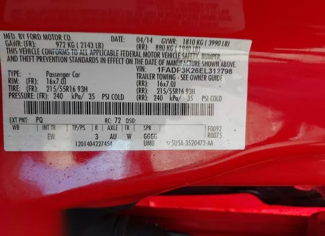 1FADP3K26EL312798 2014 2014 Ford Focus- SE 9