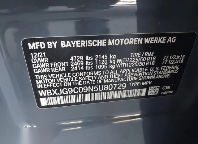 WBXJG9C09N5U80729 2022 2022 BMW X1- Xdrive28I 9