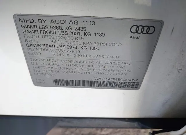 WA1LFAFP8EA065857 2014 2014 Audi Q5- 2-0T Premium 9