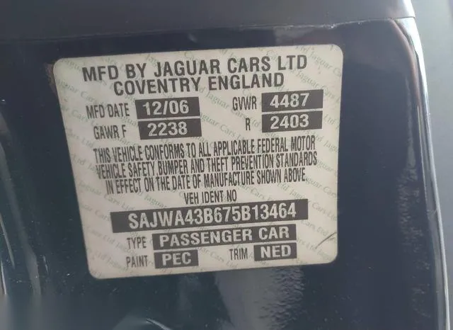 SAJWA43B675B13464 2007 2007 Jaguar XK 9