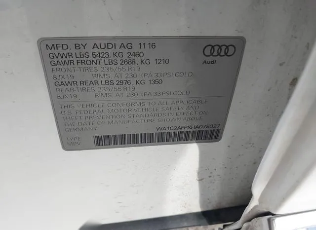 WA1C2AFPXHA078027 2017 2017 Audi Q5- 2-0T Premium 9