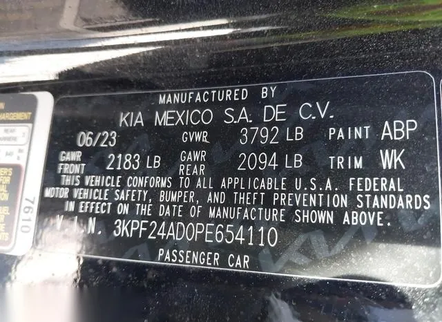 3KPF24AD0PE654110 2023 2023 KIA Forte- Lxs 9