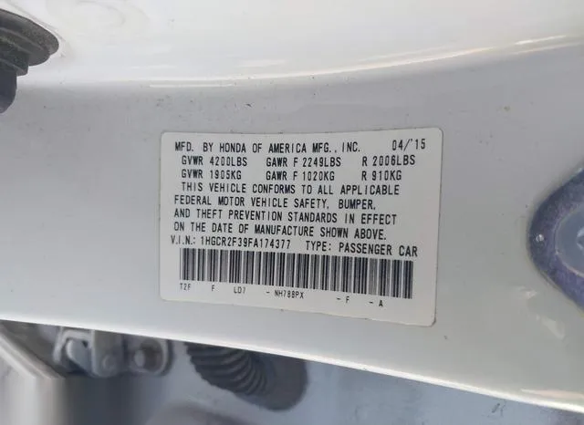 1HGCR2F39FA174377 2015 2015 Honda Accord- LX 9