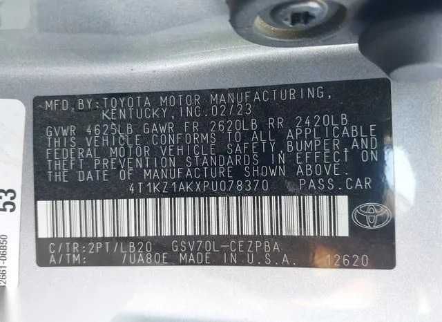 4T1KZ1AKXPU078370 2023 2023 Toyota Camry- Xse V6 9