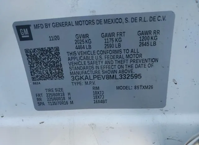 3GKALPEV8ML332595 2021 2021 GMC Terrain- Fwd Slt 9