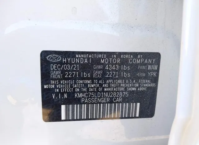 KMHC75LD1NU282875 2022 2022 Hyundai Ioniq- Plug-In Hybrid Sel 9