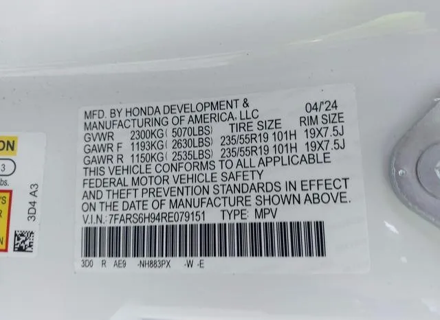 7FARS6H94RE079151 2024 2024 Honda CR-V- Hybrid Sport Touring 9