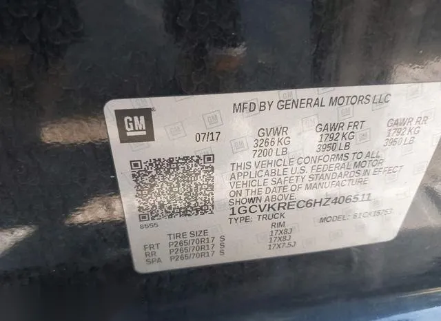 1GCVKREC6HZ406511 2017 2017 Chevrolet Silverado 1500- 1LT 9