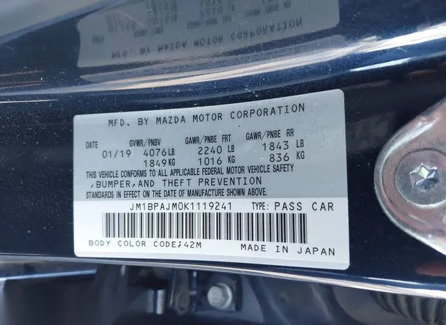 JM1BPAJM0K1119241 2019 2019 Mazda 3 9