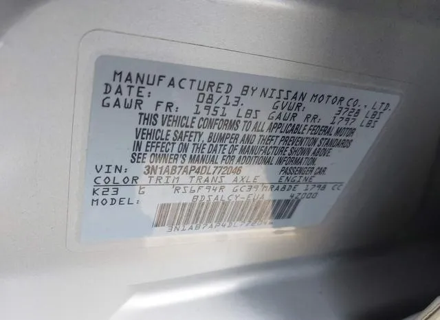 3N1AB7AP4DL772046 2013 2013 Nissan Sentra- S 9