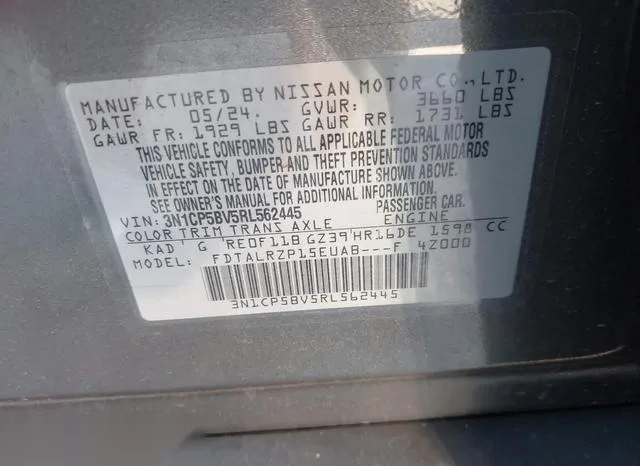 3N1CP5BV5RL562445 2024 2024 Nissan Kicks- S Xtronic Cvt 9