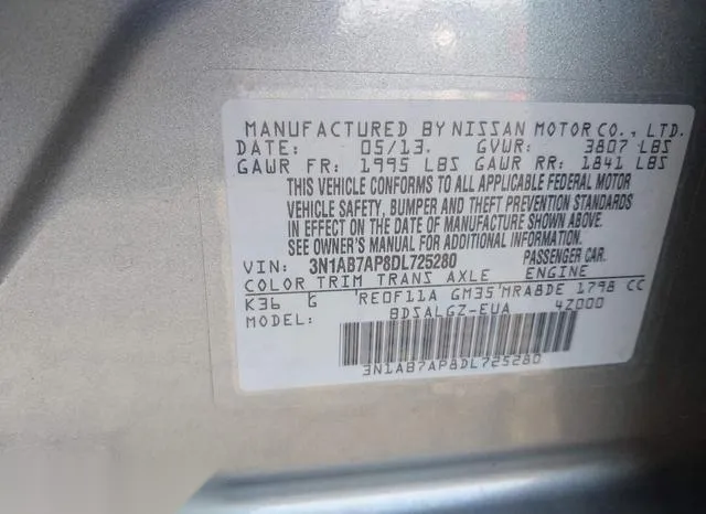 3N1AB7AP8DL725280 2013 2013 Nissan Sentra- SL 9