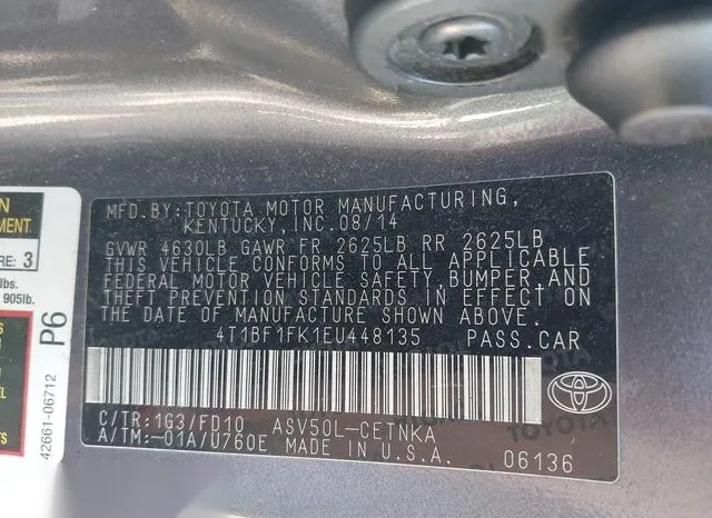 4T1BF1FK1EU448135 2014 2014 Toyota Camry- LE 9