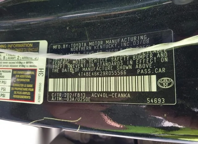 4T4BE46K29R055566 2009 2009 Toyota Camry- LE 9