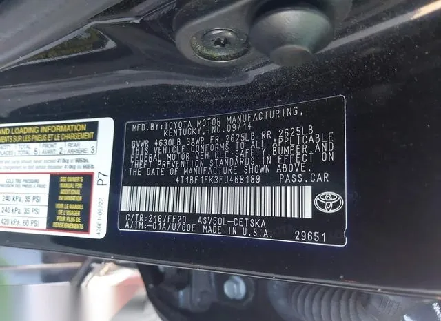 4T1BF1FK3EU468189 2014 2014 Toyota Camry- SE 9