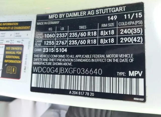 WDC0G4JBXGF036640 2016 2016 Mercedes-Benz GLC 300 9