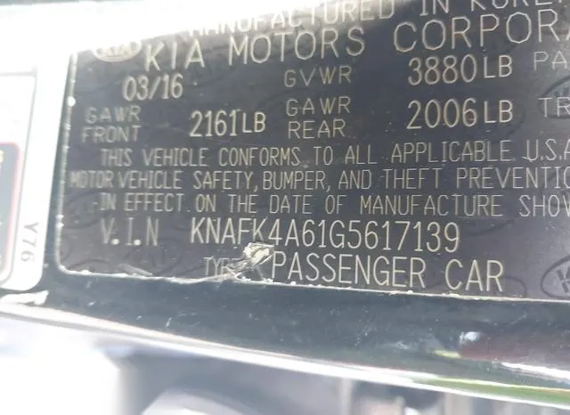 KNAFK4A61G5617139 2016 2016 KIA Forte- LX 9