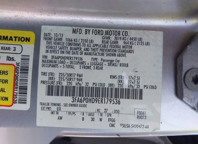 3FA6P0HD9ER179536 2014 2014 Ford Fusion- SE 9