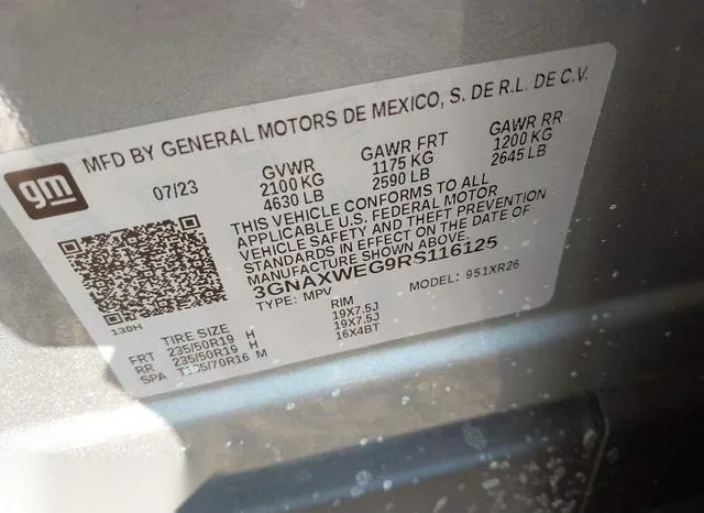 3GNAXWEG9RS116125 2024 2024 Chevrolet Equinox- Awd Rs 9