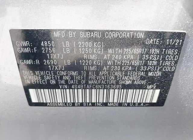 4S4BTAFC6N3163695 2022 2022 Subaru Outback- Premium 9