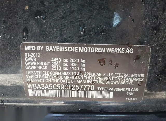 WBA3A5C59CF257770 2012 2012 BMW 3 Series- 328I 9