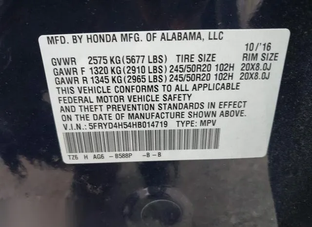 5FRYD4H54HB014719 2017 2017 Acura MDX- Technology Package 9