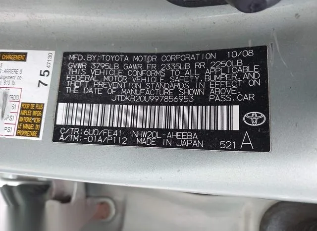 JTDKB20U997856953 2009 2009 Toyota Prius 9