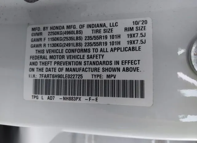 7FART6H90LE022725 2020 2020 Honda CR-V- Hybrid Touring 9