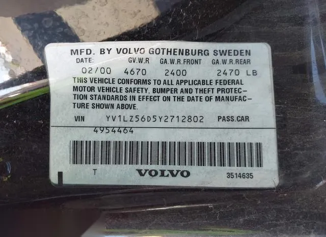 YV1LZ56D5Y2712802 2000 2000 Volvo V70- Xc/Xc Se 9