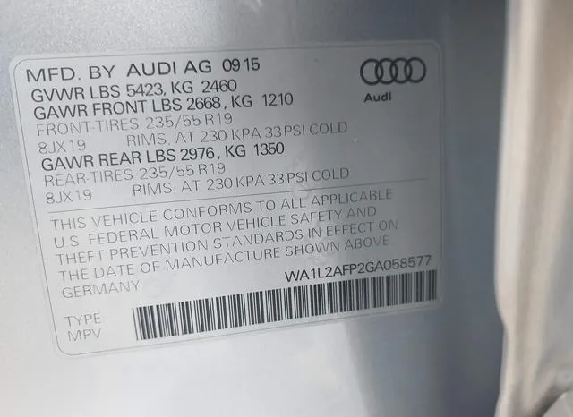 WA1L2AFP2GA058577 2016 2016 Audi Q5- 2-0T Premium 9