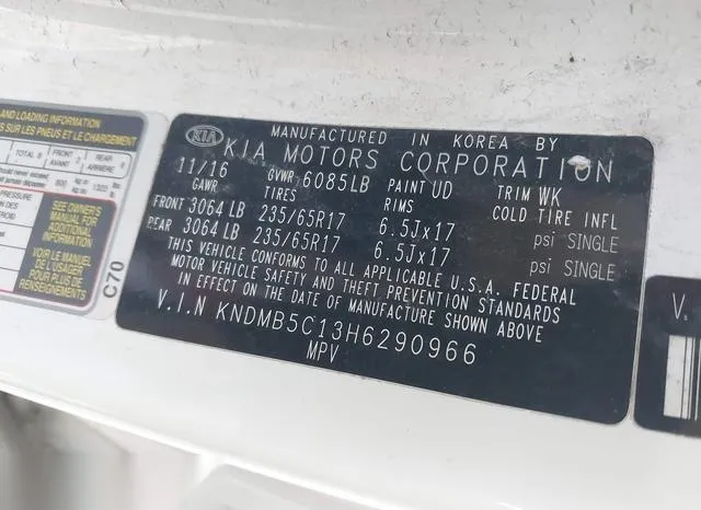 KNDMB5C13H6290966 2017 2017 KIA Sedona- LX 9