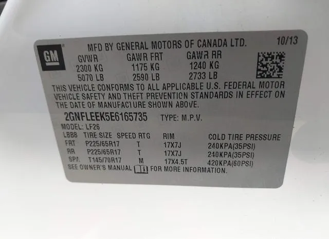 2GNFLEEK5E6165735 2014 2014 Chevrolet Equinox- LS 9