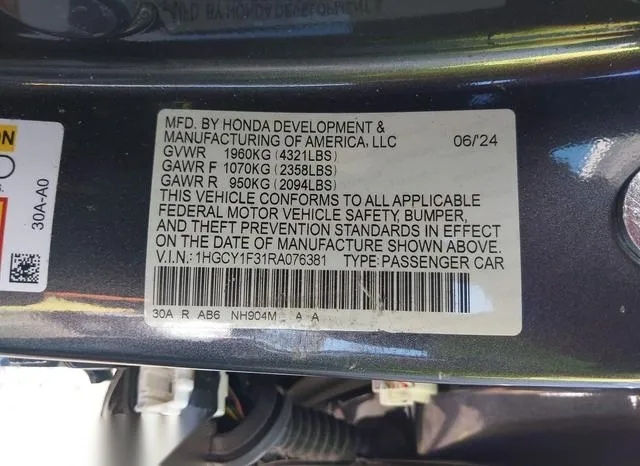 1HGCY1F31RA076381 2024 2024 Honda Accord- EX 9