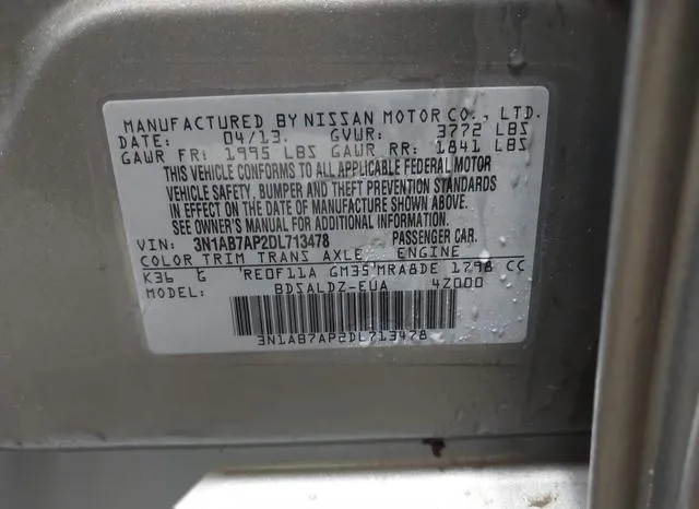 3N1AB7AP2DL713478 2013 2013 Nissan Sentra- SV 9