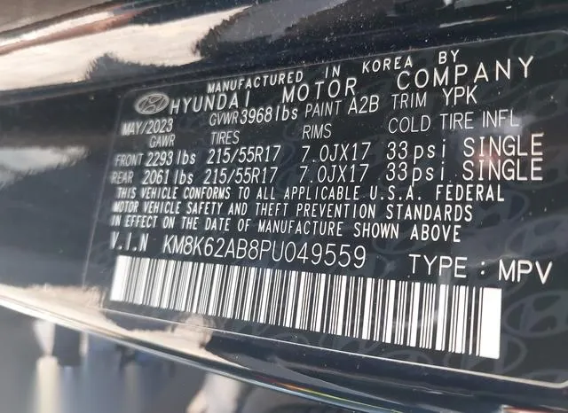 KM8K62AB8PU049559 2023 2023 Hyundai Kona- Sel 9