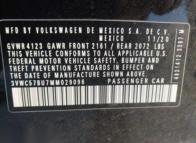 3VWC57BU7MM029096 2021 2021 Volkswagen Jetta 9