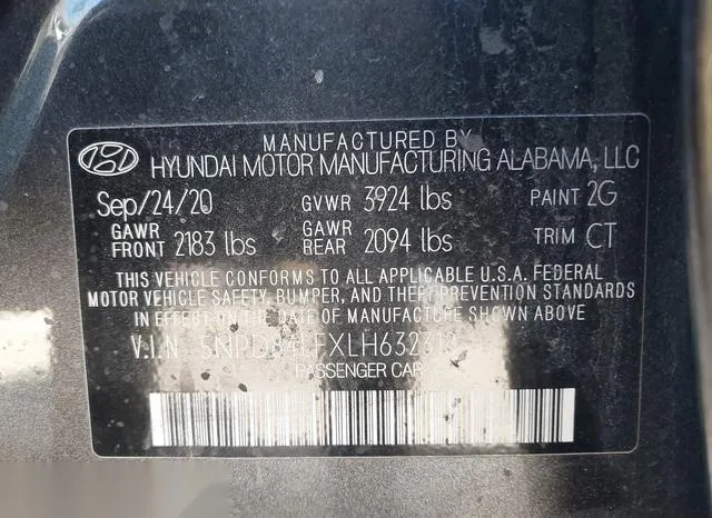 5NPD84LFXLH632318 2020 2020 Hyundai Elantra- Sel 9