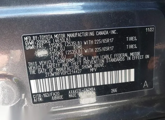 2T3W1RFV0PC214427 2023 2023 Toyota RAV4- Xle 9