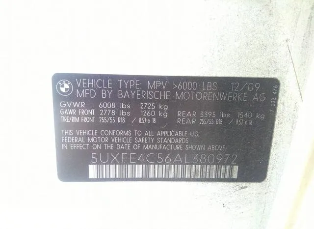 5UXFE4C56AL380972 2010 2010 BMW X5- Xdrive30I 9