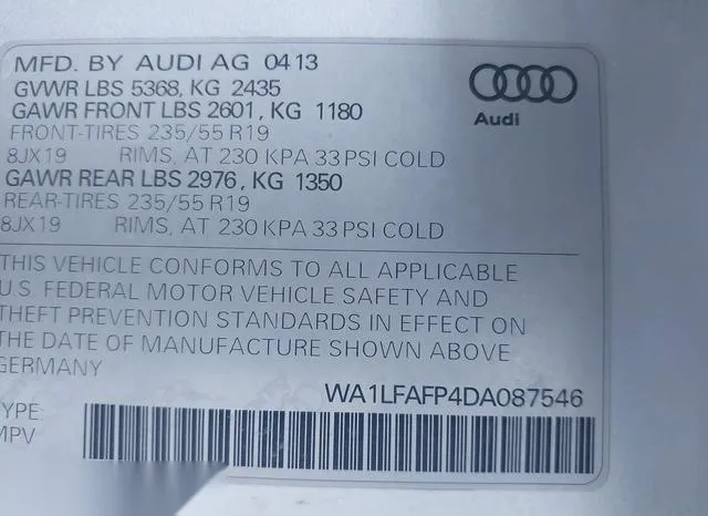 WA1LFAFP4DA087546 2013 2013 Audi Q5- 2-0T Premium 9