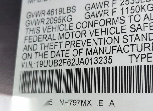 19UUB2F62JA013235 2018 2018 Acura TLX- Tech   A-Spec Pkgs 9