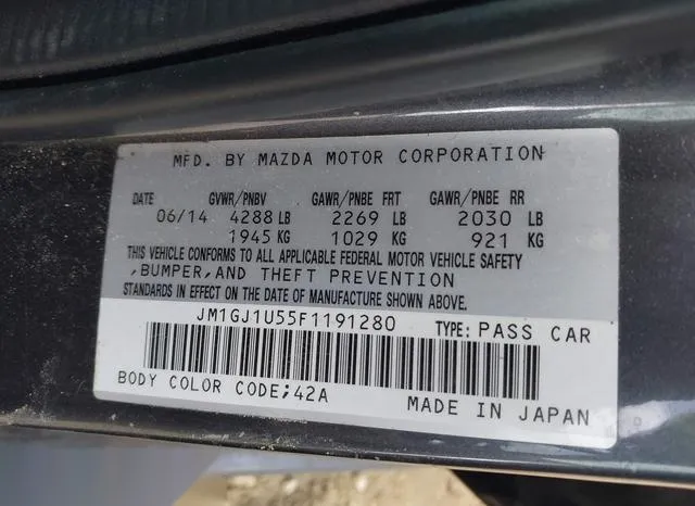 JM1GJ1U55F1191280 2015 2015 Mazda 6- I Sport 9