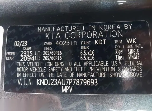 KNDJ23AU7P7879693 2023 2023 KIA Soul- LX 9