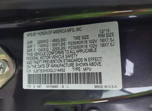 5J8TB3H53GL014462 2016 2016 Acura RDX- Technology   Acurawa 9