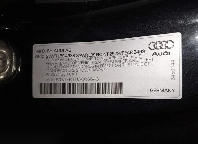 WAUVGAFR1DA006643 2013 2013 Audi S5- 3-0T Premium Plus 9