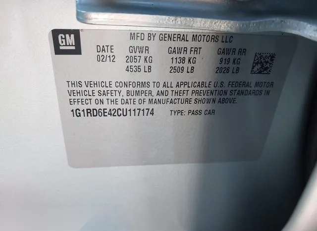 1G1RD6E42CU117174 2012 2012 Chevrolet Volt 9