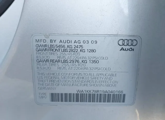 WA1KK78R19A040166 2009 2009 Audi Q5- 3-2 Premium 9