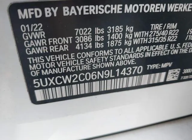 5UXCW2C06N9L14370 2022 2022 BMW X7- Xdrive40I 9