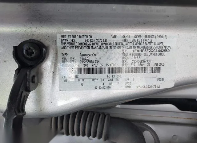 1FAHP3F2XCL442589 2012 2012 Ford Focus- SE 9