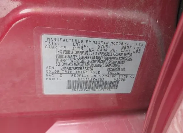 3N1AB7AP3DL623756 2013 2013 Nissan Sentra- SL 9